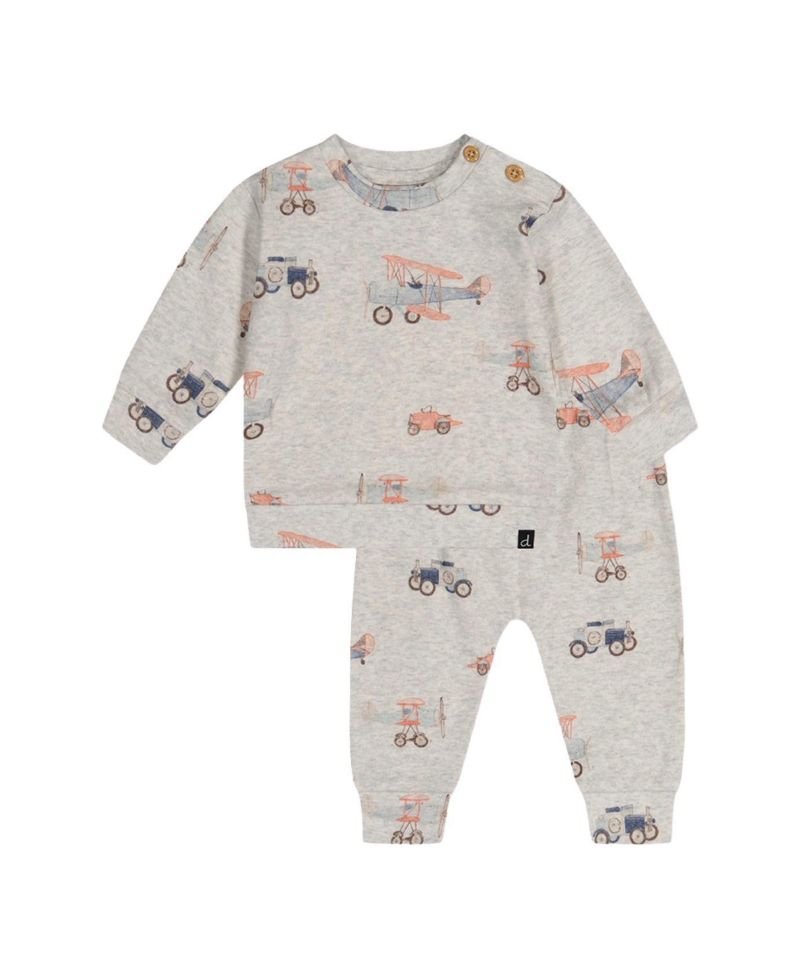 Baby Boys Cotton Pants and Top Set Printed Airplanes