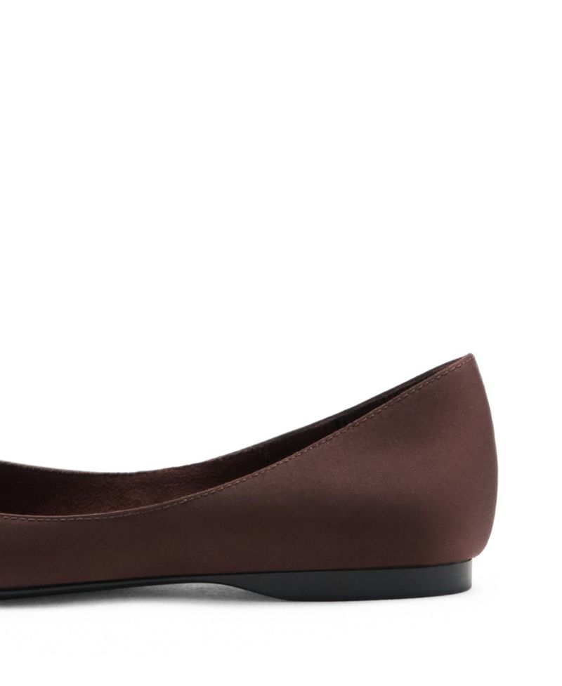 Women's Square-Toe Satin Ballet Flats