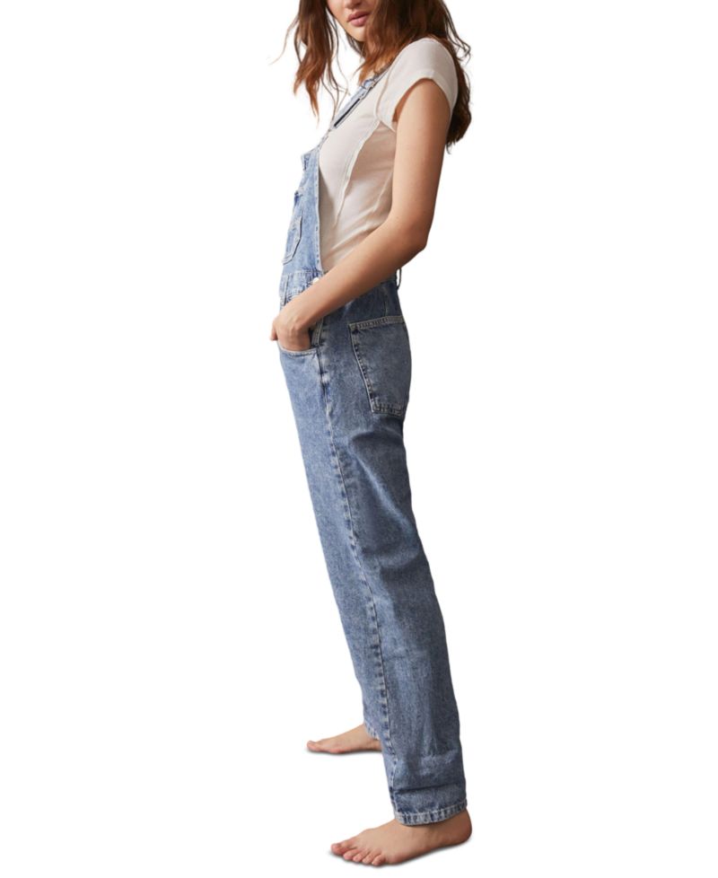 We The Free Ziggy Cotton Denim Overalls