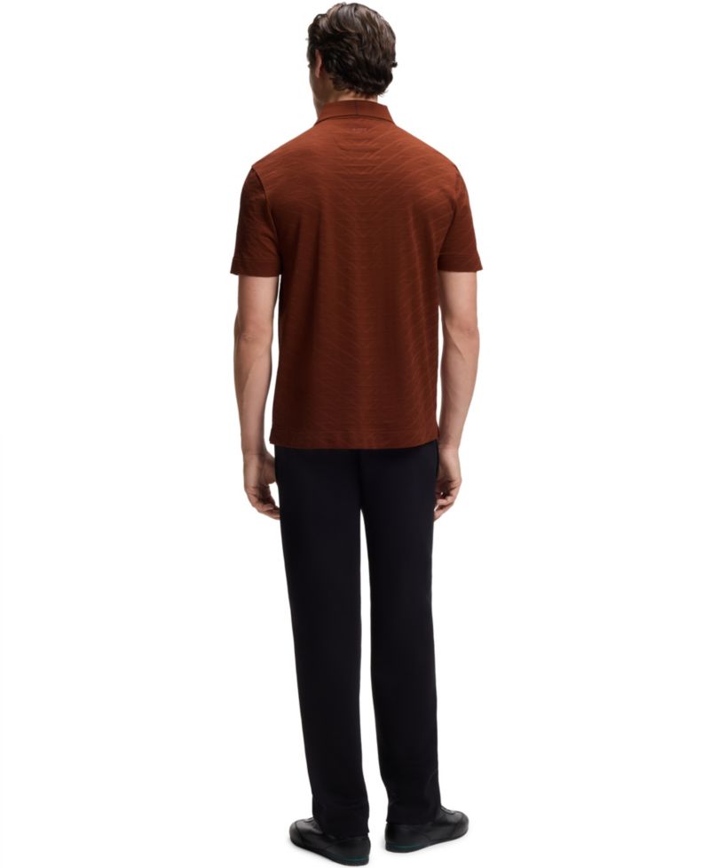 x Aston Martin Men'sCotton Mercerized Cotton Jacquard Regular-Fit Polo Shirt