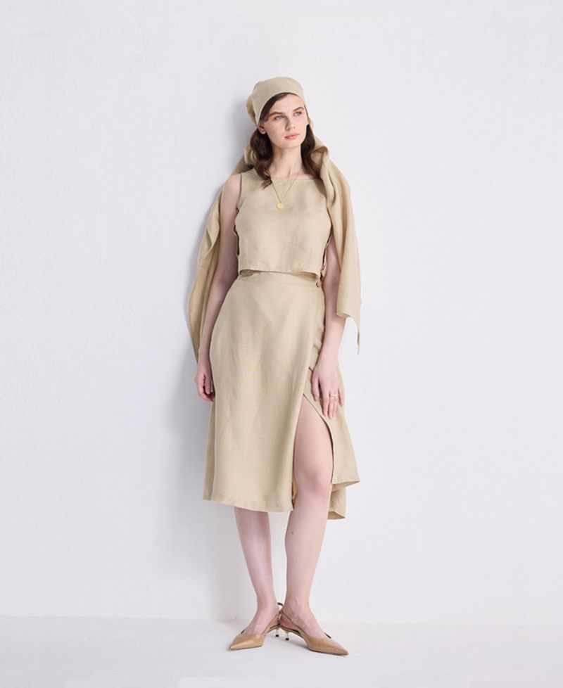 Women's Overlap Midi Skirt