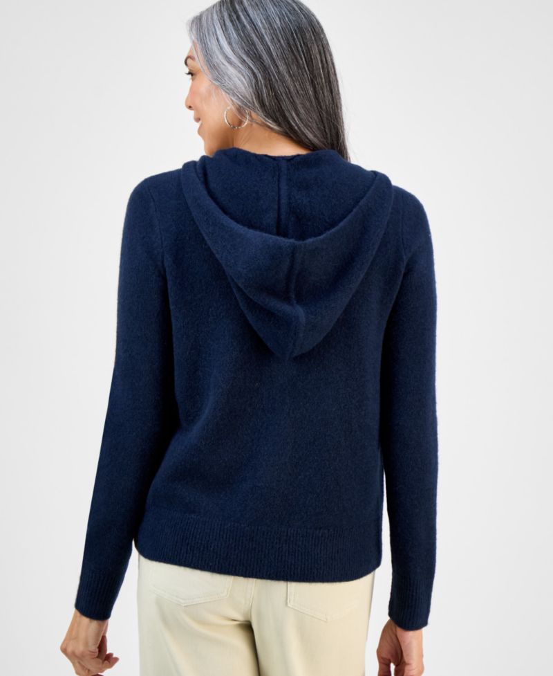 Petite Luxsoft Full-Zip Hoodie Sweater,