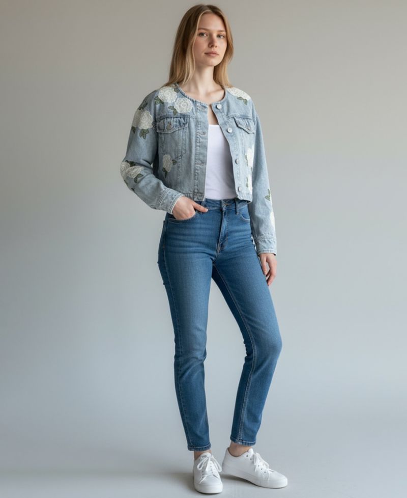 Women's Cotton Button-Front Shirt Jacket