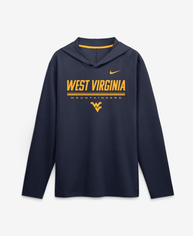 Men's Navy West Virginia Mountaineers 2026 Sideline Lightweight Long Sleeve Dri-FIT Hoodie