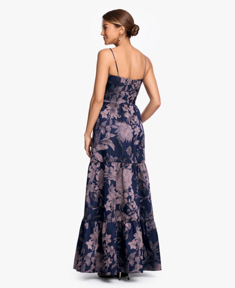 Women's Brocade Spaghetti Strap Corset Ball Gown