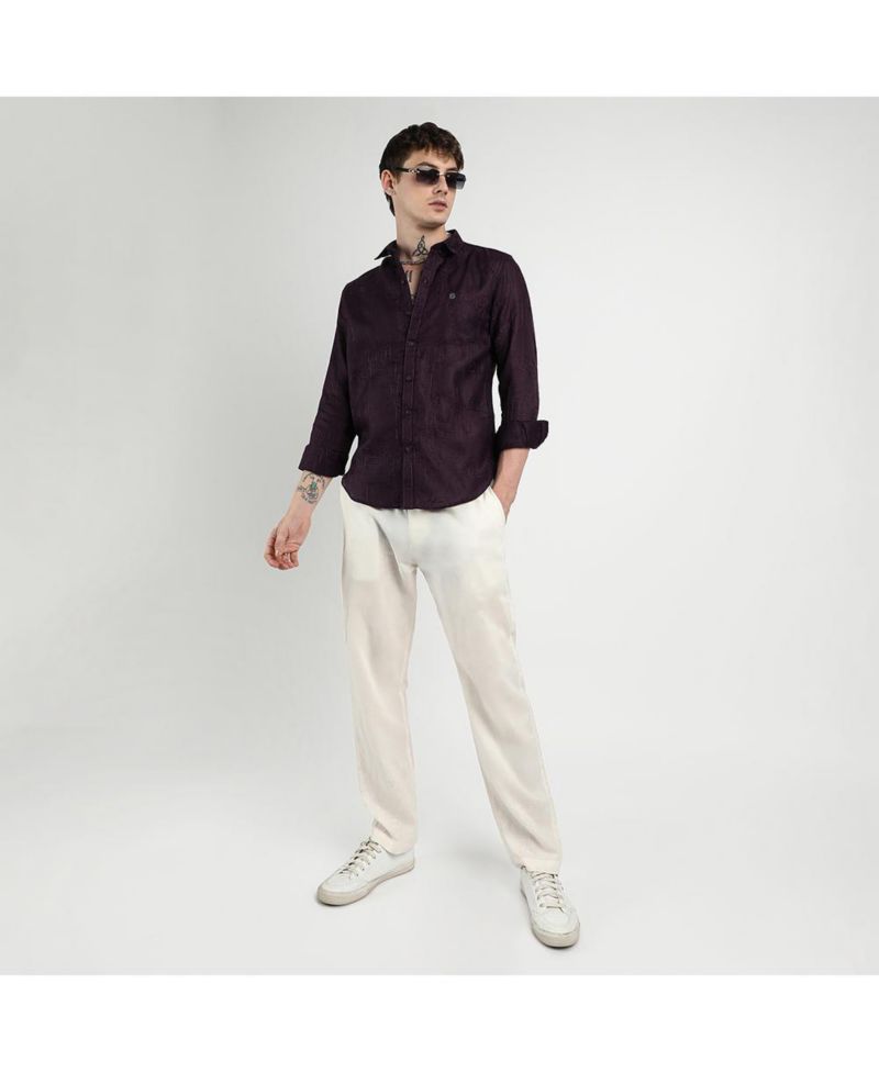 Men's Embroidered One-Lined Shirt