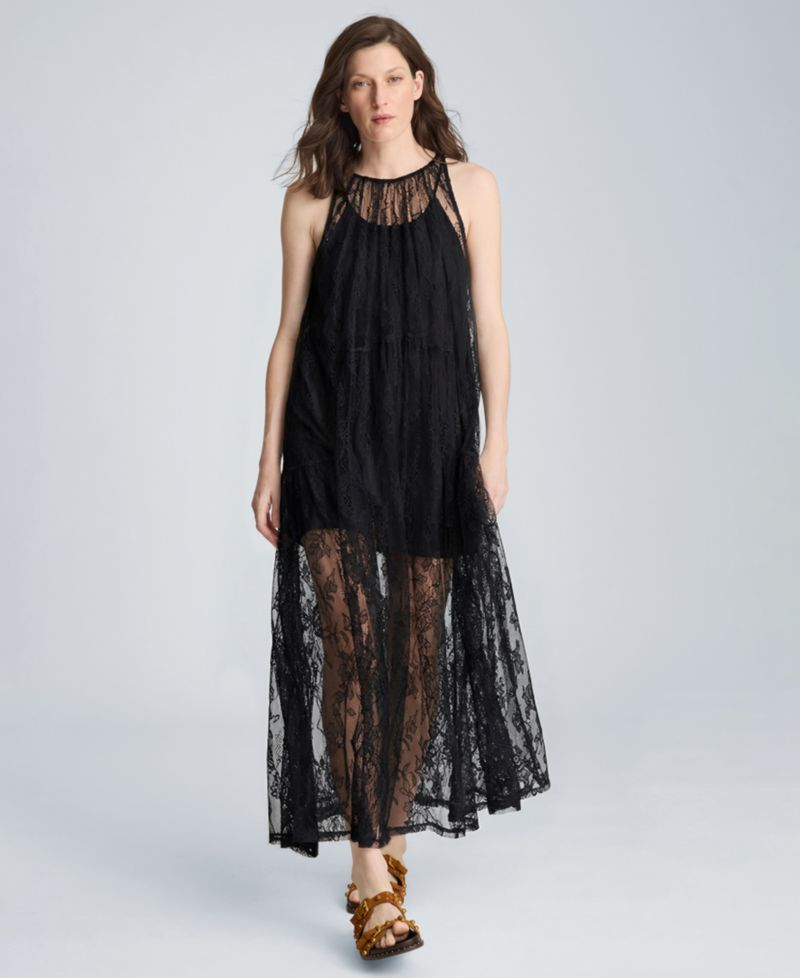 Women's Lace Halter Neck Maxi Dress