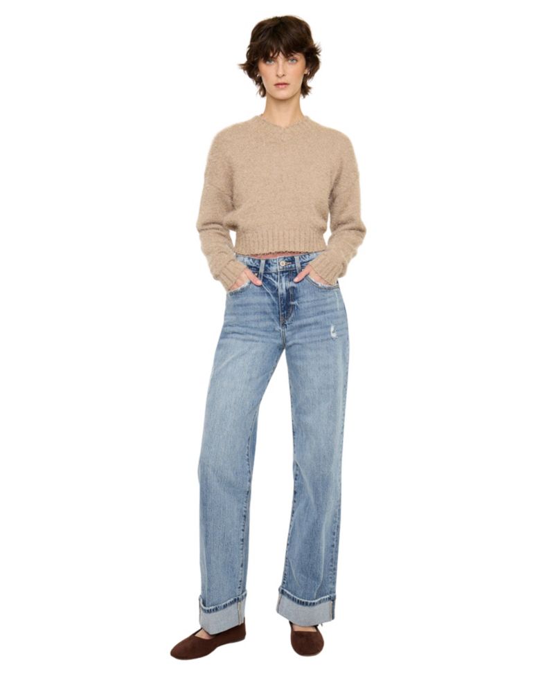 Women's Kolbie High Rise Cuffed Wide Leg Jeans
