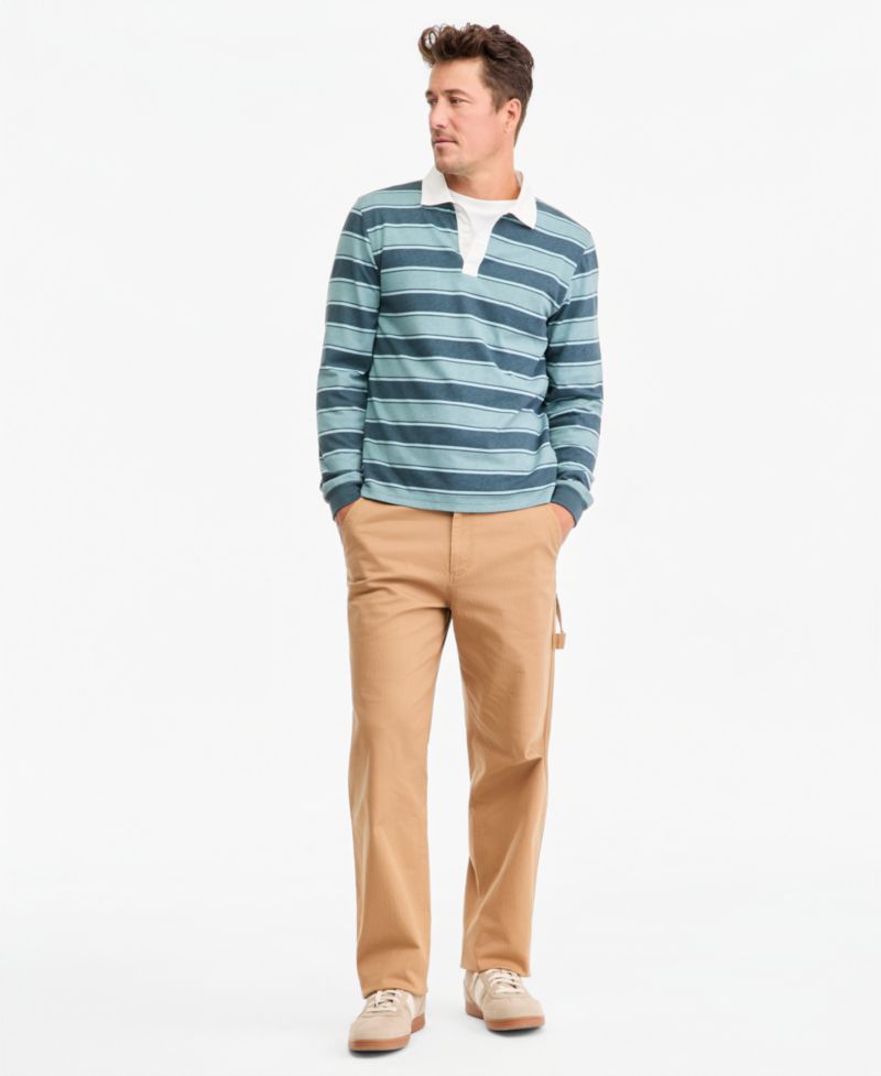 Men's Long-Sleeve Striped Rugby Shirt
