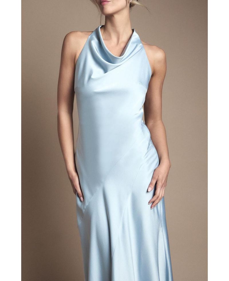 Women's Satin Maxi Bridesmaid Dress