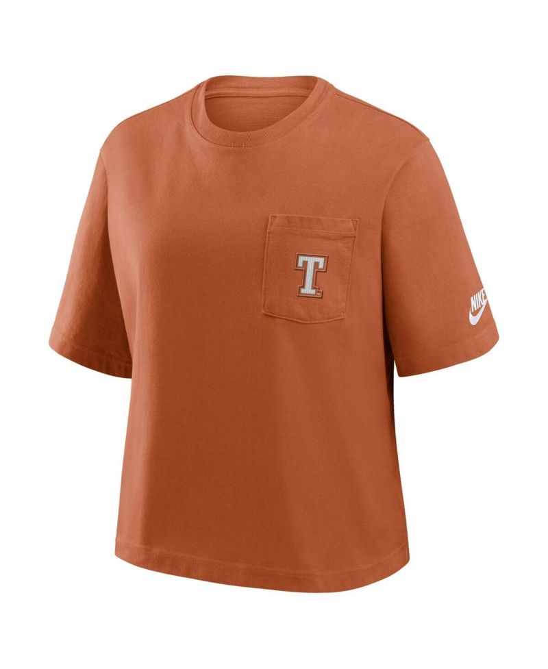 Women's Texas Orange Texas Longhorns Legacy Pocket Boxy T-Shirt