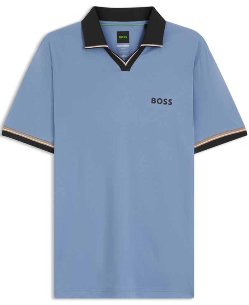 Men's Signature-Stripe Active Slim-Fit Polo Shirt