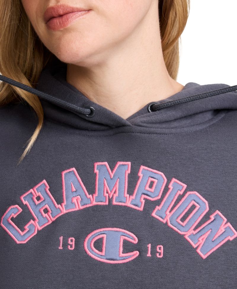 Women's Fleece Long-Sleeve Satin Applique Hoodie
