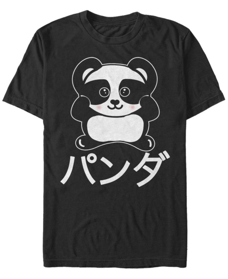 Men's Panda Anime Short Sleeve Crew T-shirt