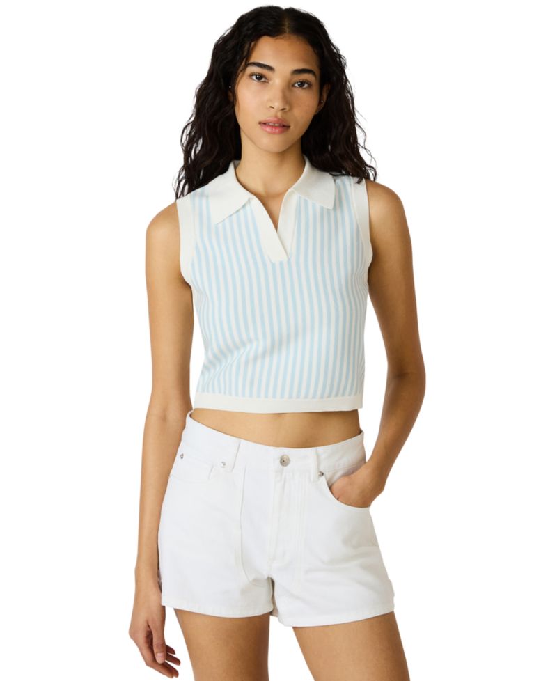 Women's Amery Striped Collared Sweater Top