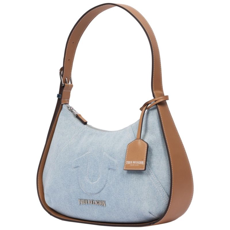 Denim Raised Horseshoe Hobo