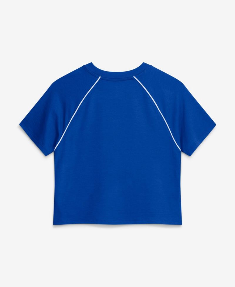 Women's Los Angeles Rams Offensive Scheme Raglan Tri-Blend Cropped T-Shirt