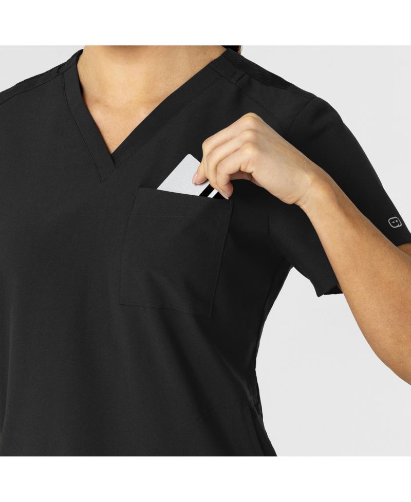 Plus Size W123 Flex-n-Reach V-Neck Scrub Top