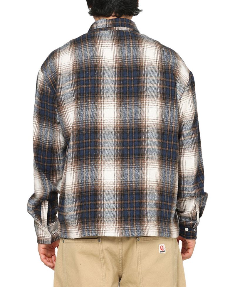 Men's Ombre Zip Up Long Sleeve Shirt