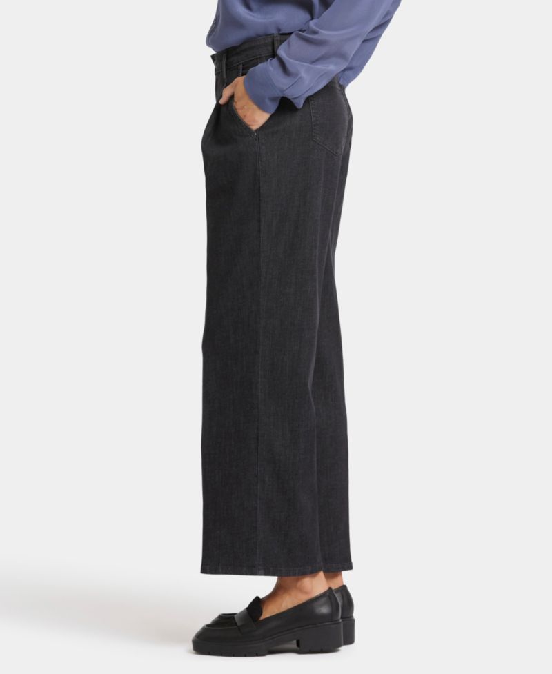 Women's Teresa Wide Leg Ankle Pleated Jeans