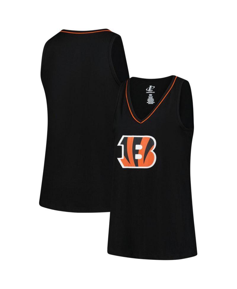 Women's Black Cincinnati Bengals Plus Size Stellar Win V-Neck Tank Top