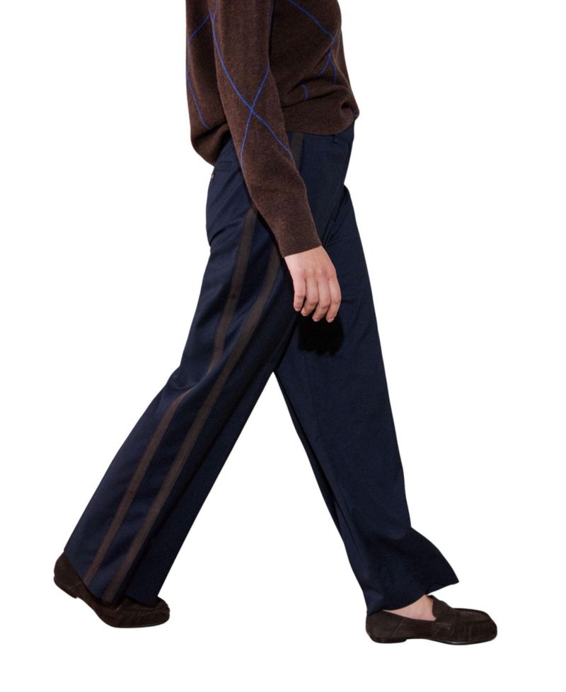 Women's Mid-Rise Side-Stripe Straight Trousers