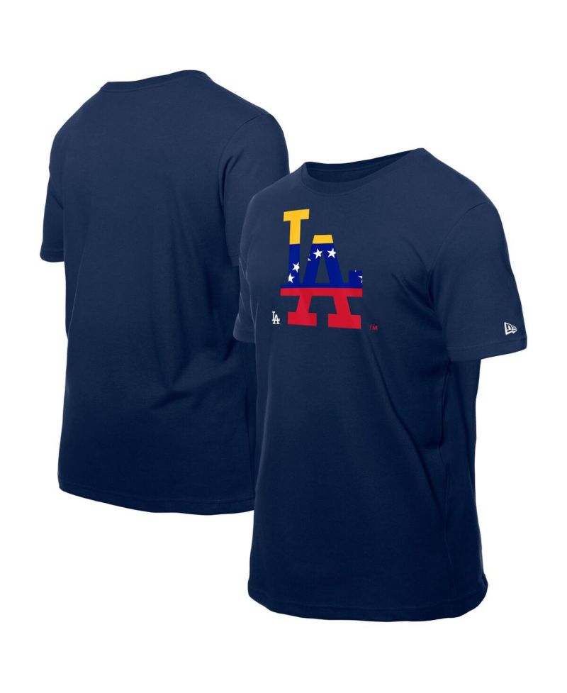 Men's Navy Los Angeles Dodgers Venezuelan Flag Logo T-Shirt