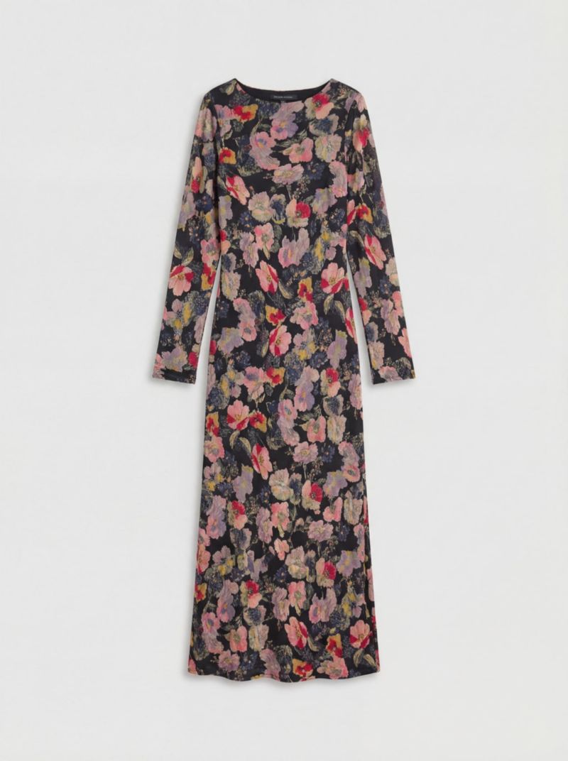 Women's Floral Bias Cut Scoop Back Midaxi Dress