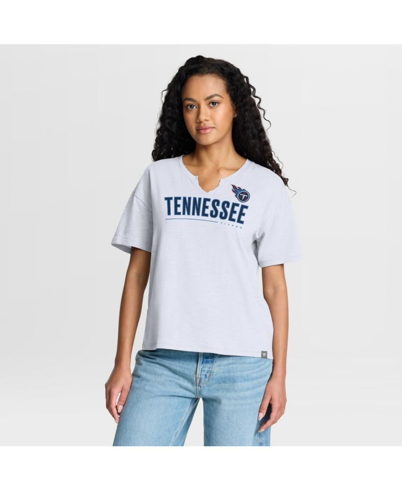 Women's White Tennessee Titans Redzone Slub Boxy T-Shirt