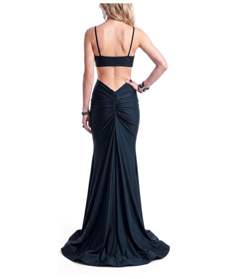 Women's Plunging V-Neckline Cutout Mermaid Gown