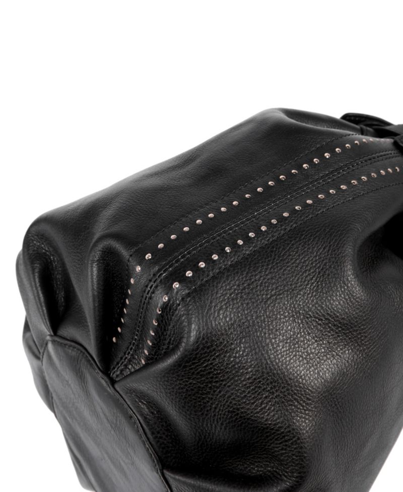 Pumpkin Small Leather Crossbody Bucket Bag
