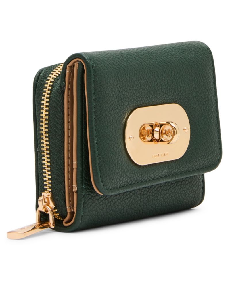 Compact Turn-Lock Trifold Wallet