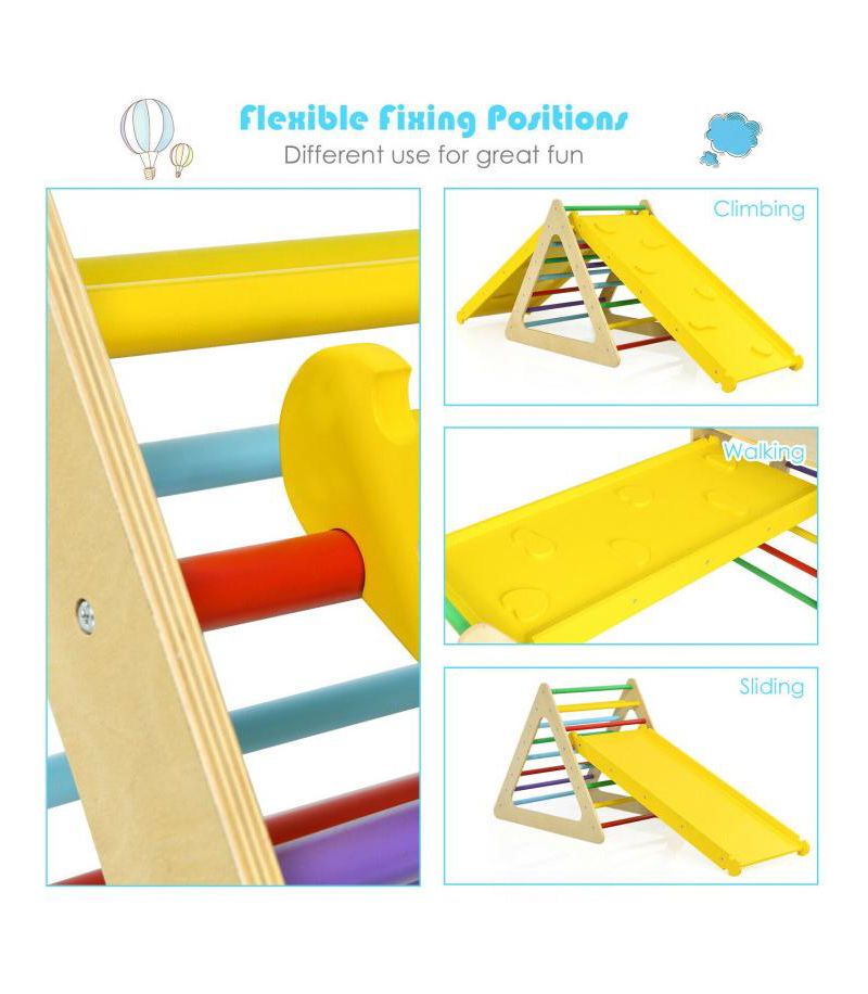 Toddler 5 in 1 Triangle Climber Play Gym Set with 2 Ramps