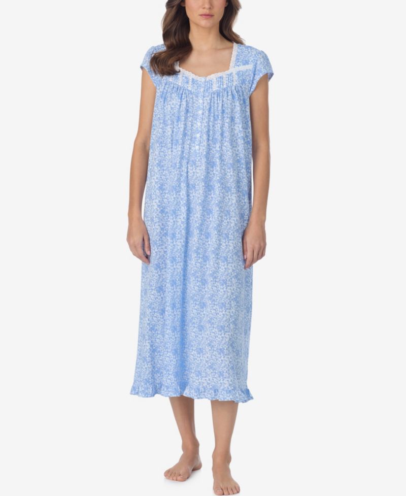 Women's Floral Cap-Sleeve Ballet Nightgown