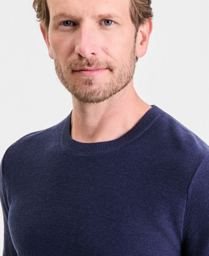 Men's Short-Sleeve Boucle Sweater T-Shirt