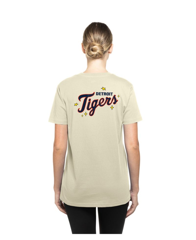 Women's Cream Detroit Tigers Stars Cap T-Shirt