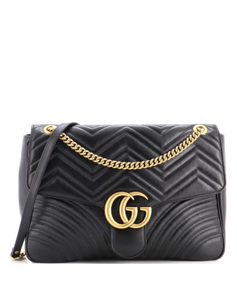 Large GG Marmont Flap Bag Matelasse Leather