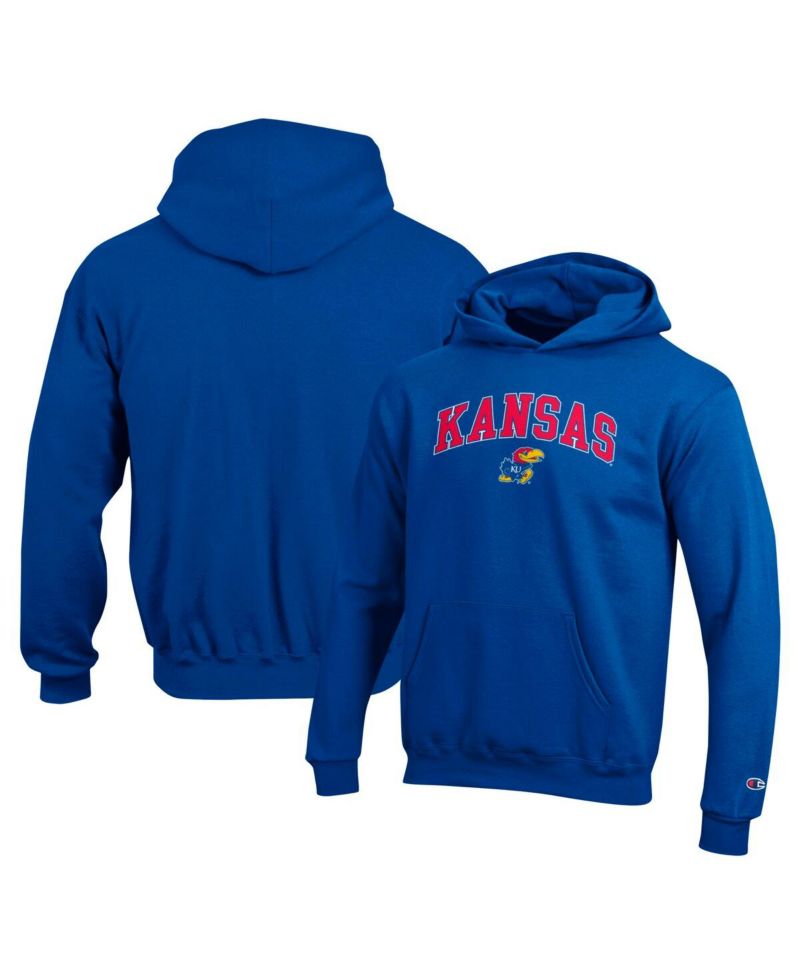 Big Boys and Girls Royal Kansas Jayhawks Campus Pullover Hoodie