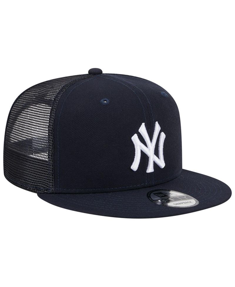 Men's Navy New York Yankees Team Color Trucker 9FIFTY Snapback Hat
