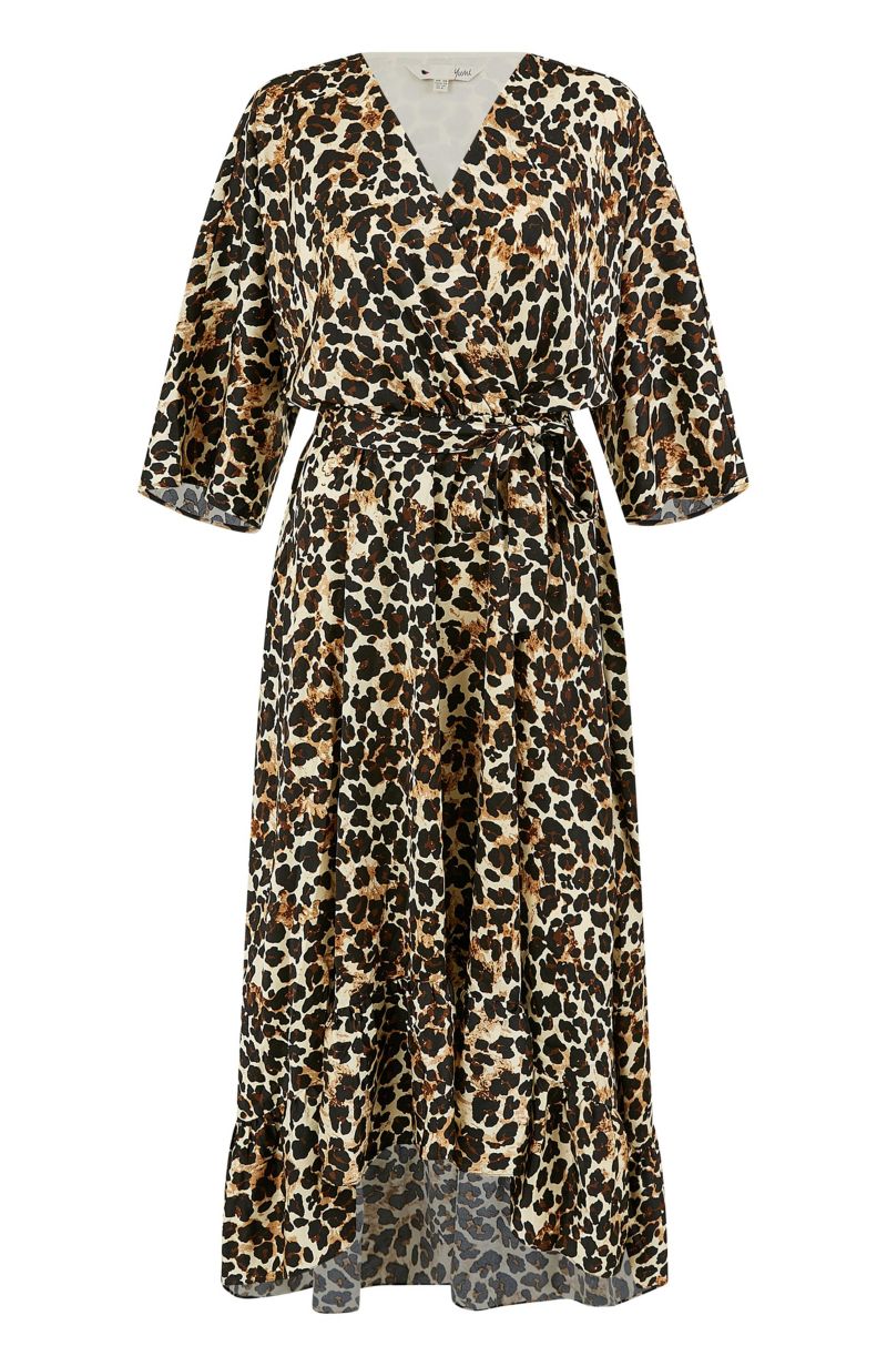 Women's Leopard Print Wrap Dress