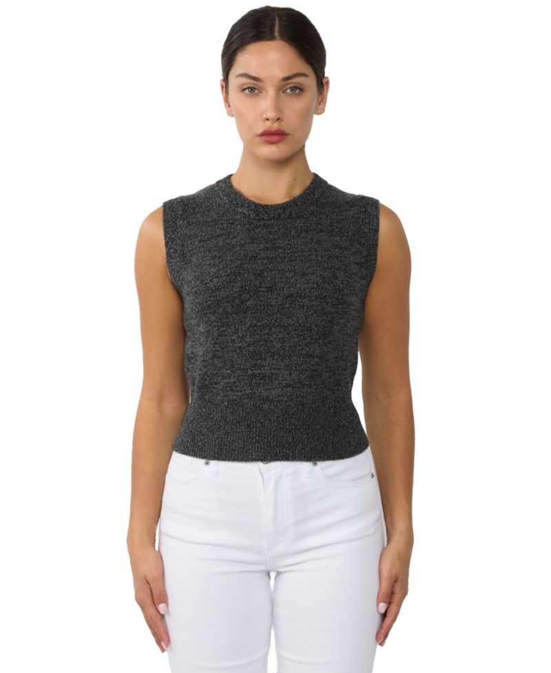 Women's 100% Cashmere Crewneck Chunky-knit Sweater Vest