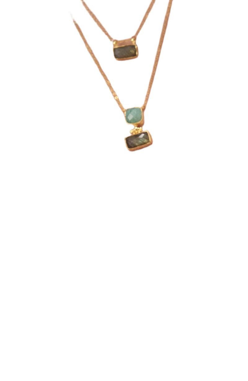 Nerissa Labradorite And Chalcedony Pendant Necklace