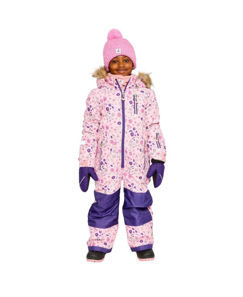 Little and Big Girl (6-14) One Piece Play Snowsuit Mini Flower Print