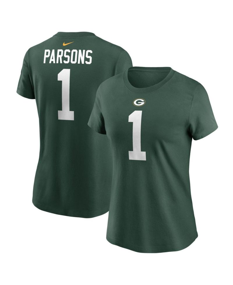 Women's Micah Parsons Green Green Bay Packers Name & Number T-Shirt