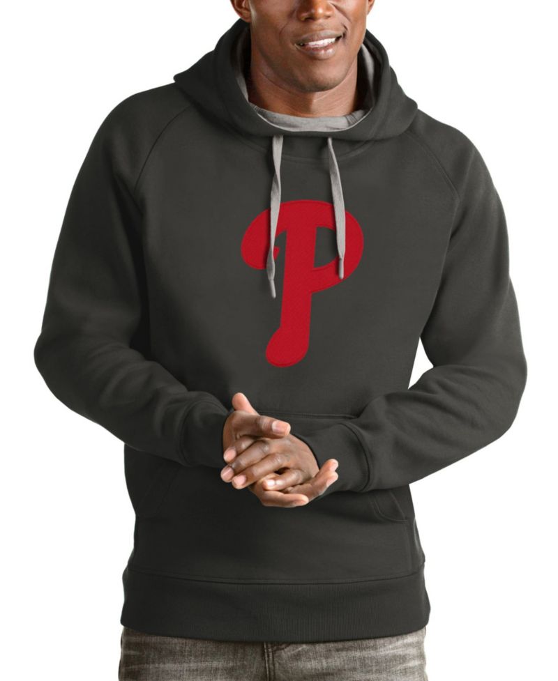 Men's Charcoal Philadelphia Phillies Victory Pullover Team Logo Hoodie