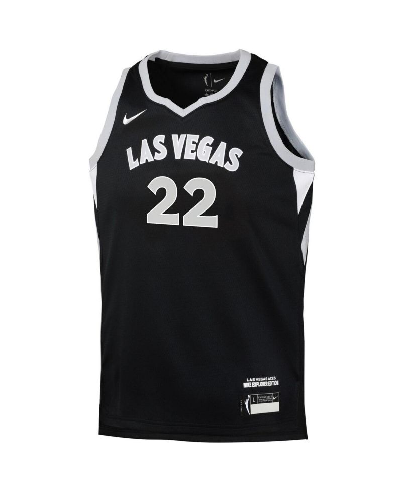 Big Boys and Girls A'ja Wilson Black Las Vegas Aces Explorer Edition Player Jersey