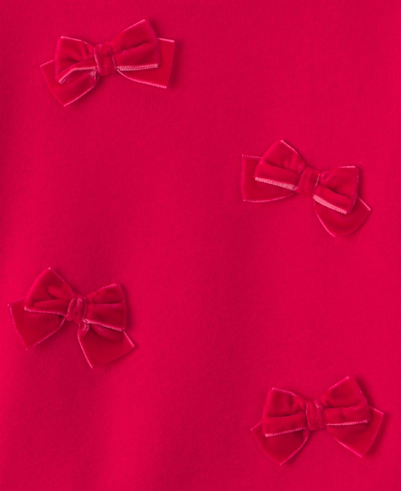 Toddler Girls' 2T-5T Velvet Bows Long-Sleeve Sweatshirt