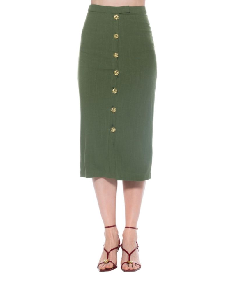 Women's Carla Front Button Down Midi Skirt