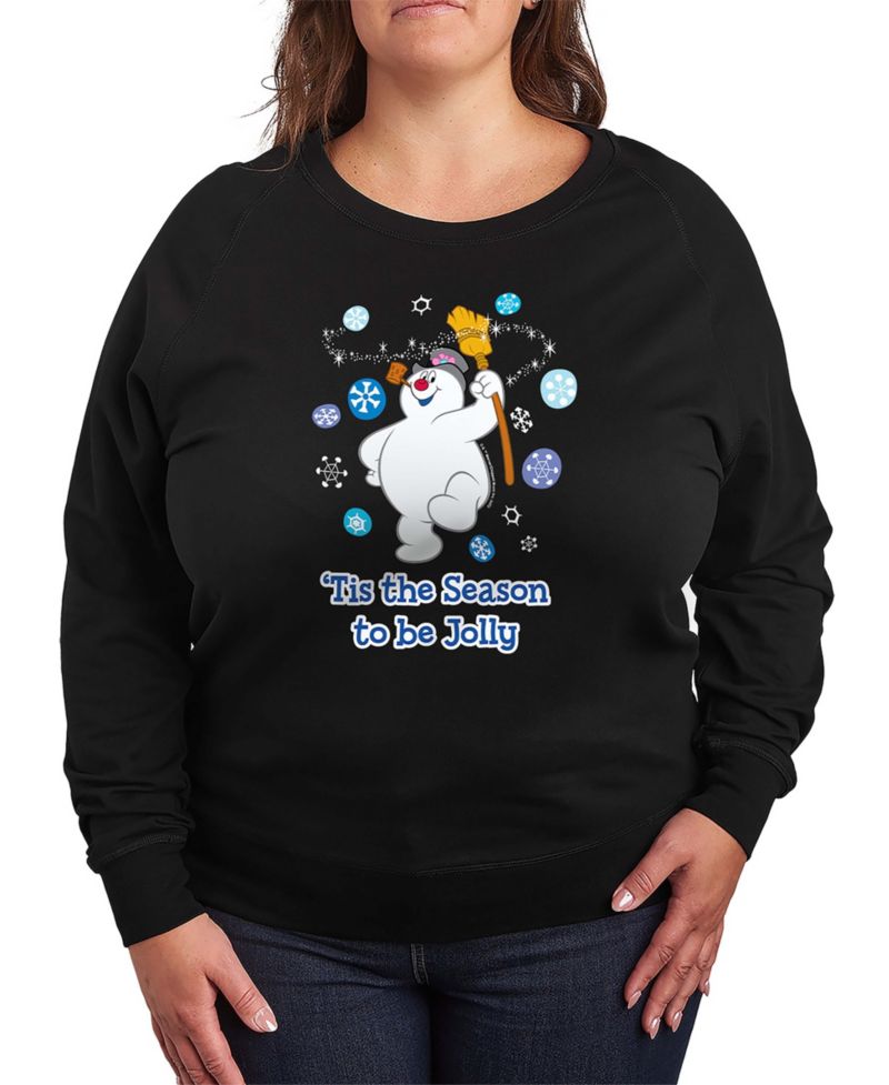 Plus Size Frosty the Snowman Jolly French Terry Long Sleeve T-Shirt