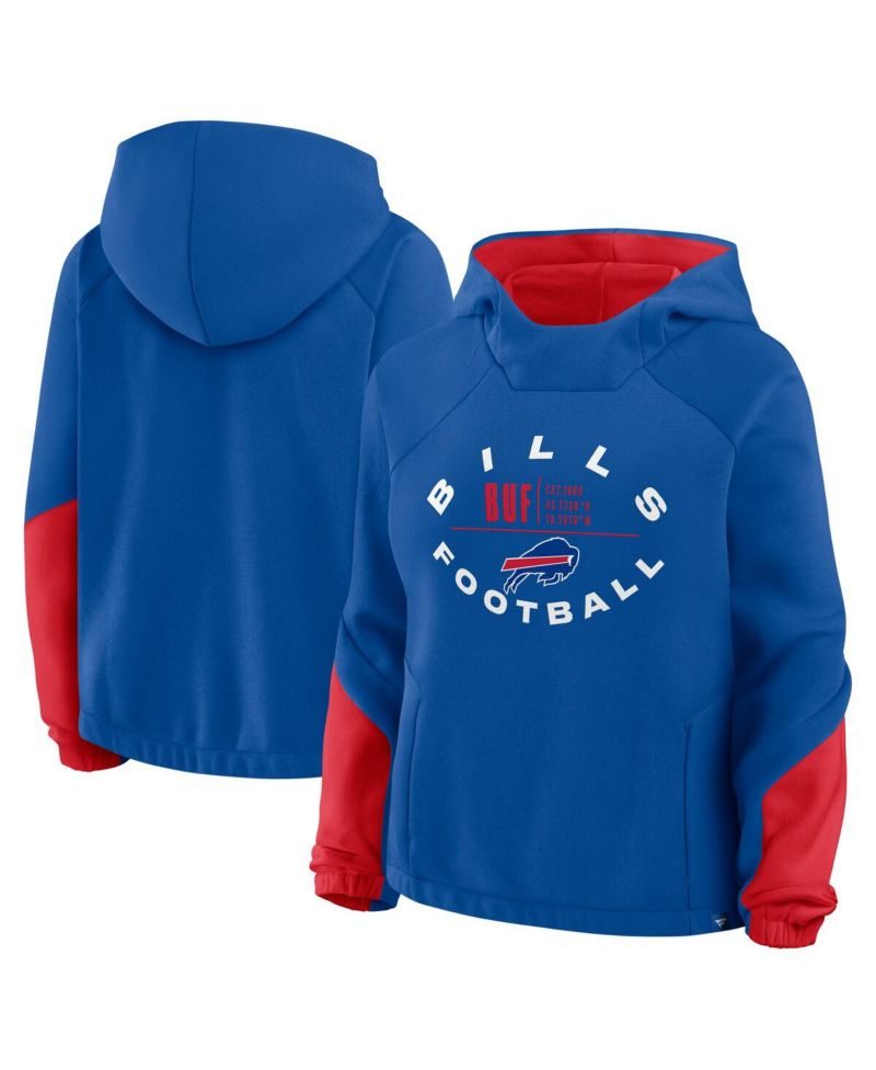 Women's Royal Buffalo Bills Oversized Redzone Bubble Screen Pullover Hoodie